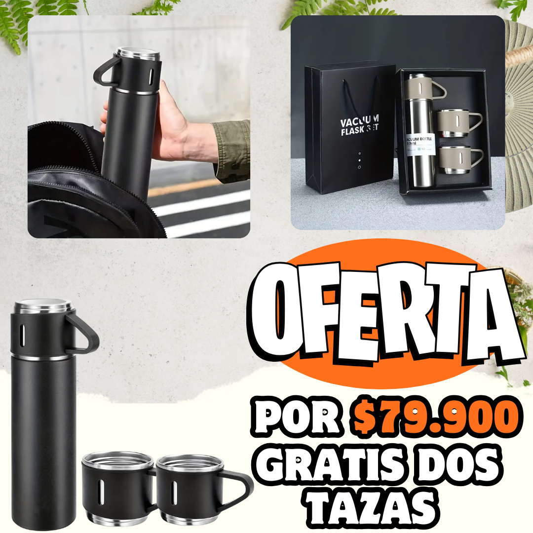 Termo de acero inoxidable de 500ML - Conserva calor y frío durante 12 horas