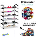 Organizador de zapatos metálico 5 niveles 18 pares