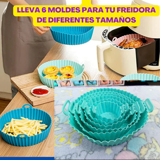 OLLA DE SILICONA PARA AIR FYER PAGA 4 Y LLEVA 6
