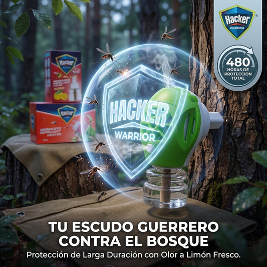 Repelente Eléctrico Líquido Enchufable Hacker Antimosquitos