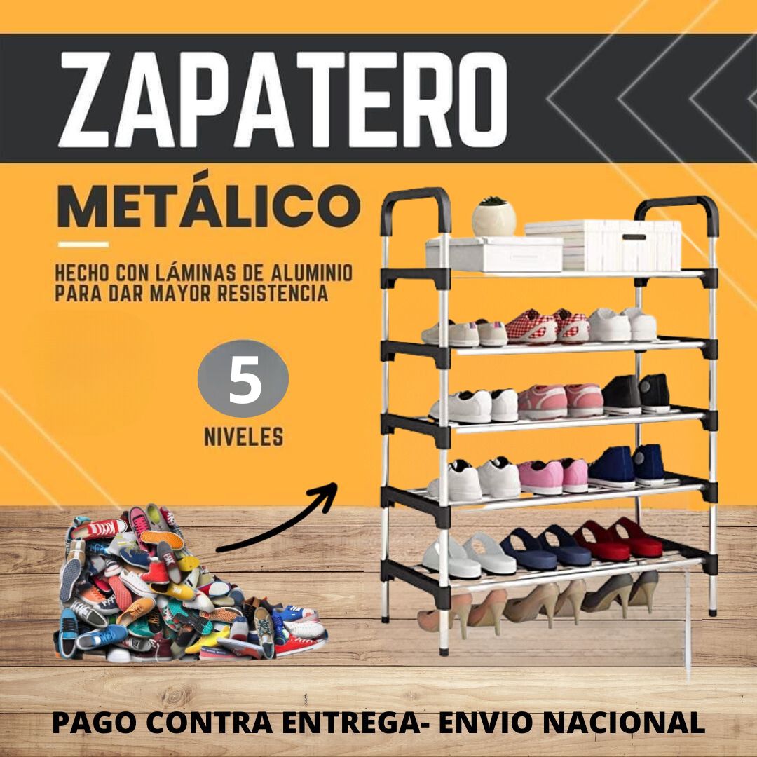 Estante de zapatos metálico 5 niveles 18 pares