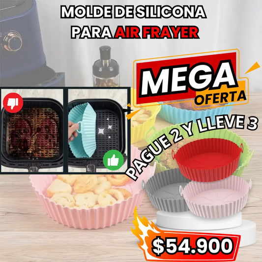 OLLA DE SILICONA PARA AIR FYER  GRANDE PAGA 2 Y LLEVA 3