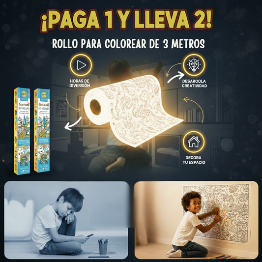 ¡OFERTA ESPECIAL 2x1! ROLLO PARA COLOREAR DE 3 METROS