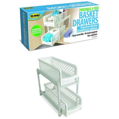 Cesta portátil de dos niveles ideal para baño o cocina