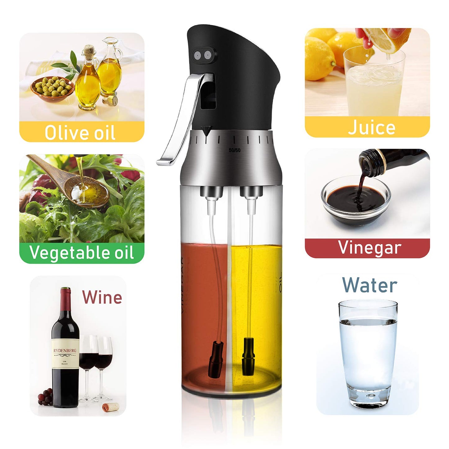 Dispensador de aceite y vinagre 2 en 1