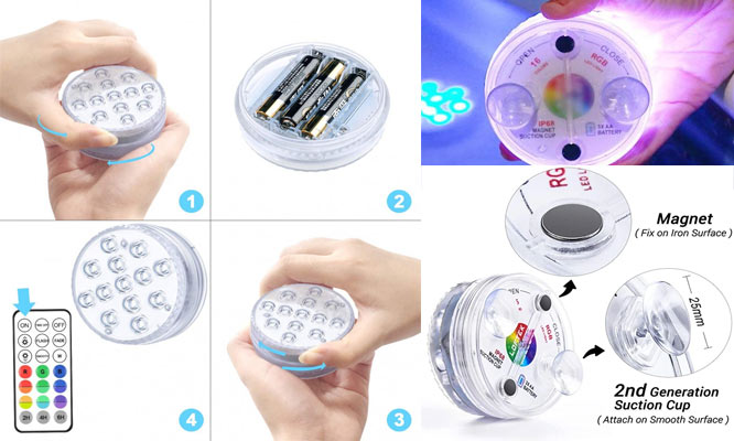 Luz Led Portátil Multicolor Impermeable